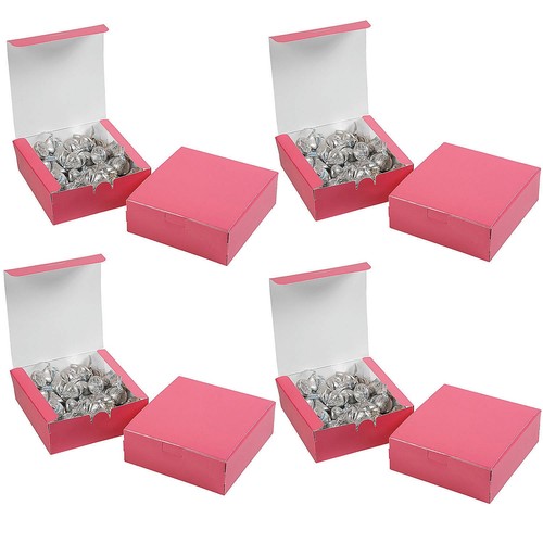 Fun Express Rosa Quadratisch Karton Party Geschenk Boxen, 5" x 4 1/2" Großpackung 60 Stück - Bild 1 von 1