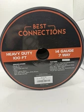 BEST CONNECTIONS 7 Way Trailer Wire Heavy Duty 14 Gauge 7 Conductor
