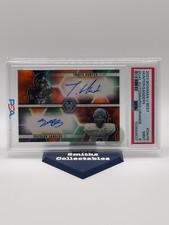 TRAVIS HUNTER SHEDEUR SANDERS 2023 Bowman U Best Orange Refractor Auto /25 PSA 9