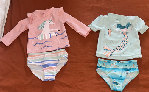 Just One You by Carter's 3M Baby Swim Set Mermaid Unicorn Ruffle Accents