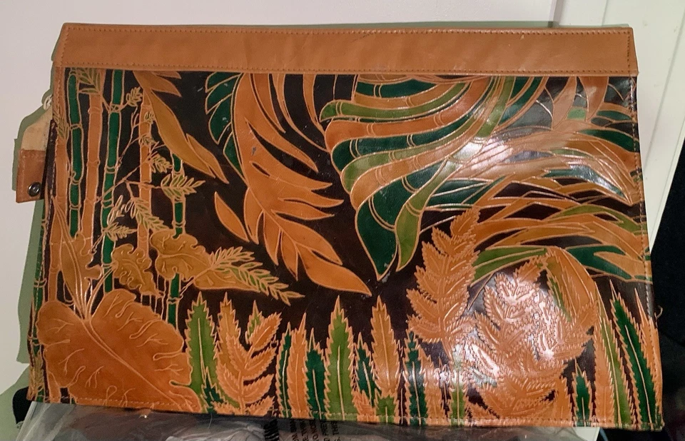 Большой Валери из натуральной кожи Tiger сумочки / застежки / папки / мешок винтажный - Изображение 2 из 4