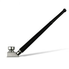 Pipa di legno Pipa di metallo 19 cm in pipa di tabacco nera Pipa a vite...