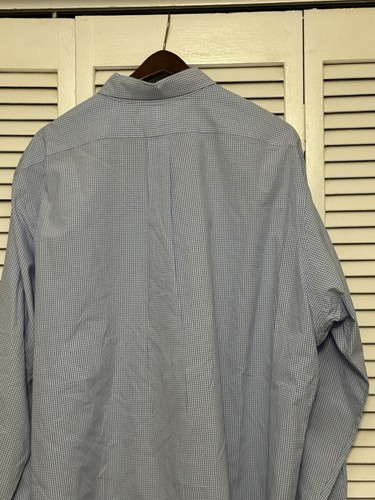 Camicia elegante vintage Ralph Lauren etichetta blu uomo vestibilità classica XXL blu a quadri chec - Foto 11 di 13