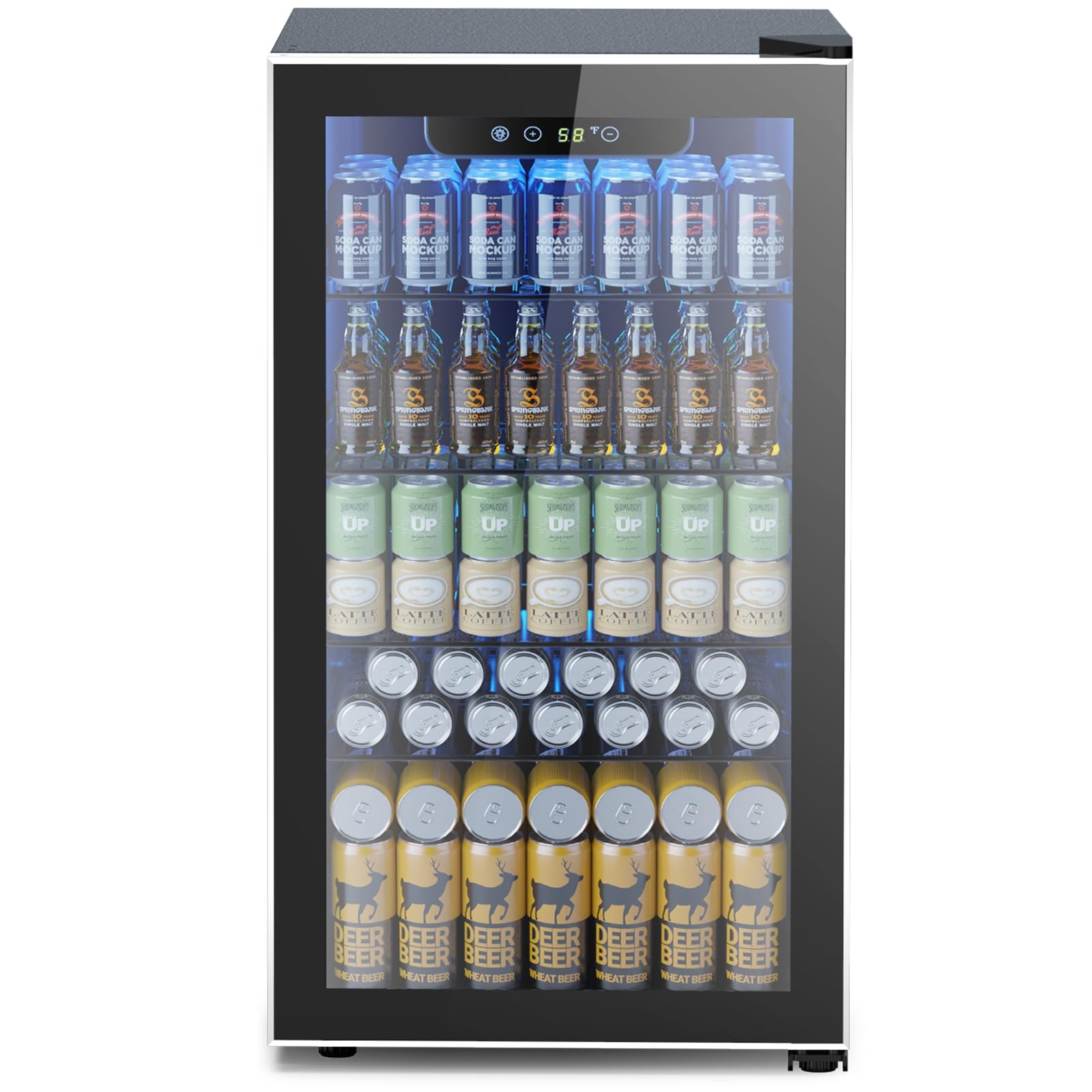130 Can Beverage Refrigerator Cooler, 3.2 Cu.ft Drink Fridge