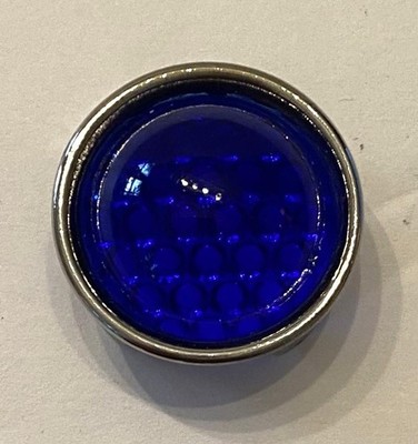 new REDFOX Smooth Cut DOT Jeweled GLASS 1'' REFLECTOR 4 Tab Dark Blue