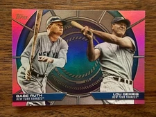 2025 Topps Series 2 Babe Ruth Lou Gehrig Dynamic Duos Pink Foil SP DD-20