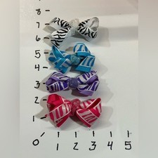 NEW Hair Accessories set of 4 hair bow clips zebra stripes