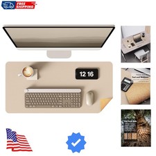Double-Sided Desk Pad, 31.5"x15.7" Leather Desk Mat, Eco Cork Desk Pad Protec...