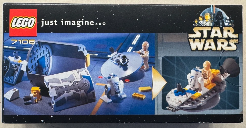 HOT! Lego # 7106 - Droid Escape (ANH) (2001) (44 pcs) (Figs: R2-D2, C-3PO) MISB - Image 2 of 4