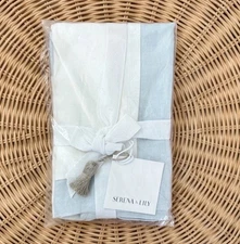 NEW Serena & Lily Salento Linen Euro Pillow Sham-Sky Blue