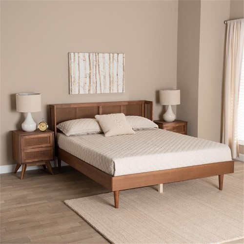 Baxton Studio Rina Ash Walnut Wood 3-Piece King Size Bedroom Set with Rattan - Picture 10 of 12
