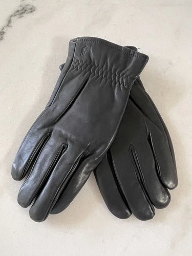 Polo Ralph Lauren Men’s Black Lambs Leather Winter Gloves/Size L/NWOT