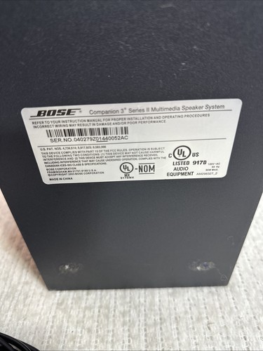 Bose Companion 3 Series II Multimedia Speaker System For Computer w Cables/Pod - Picture 12 of 12