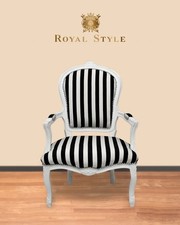 Barock Stuhl weiss schwarz zebra design exotisch auffällig modern repro luxus