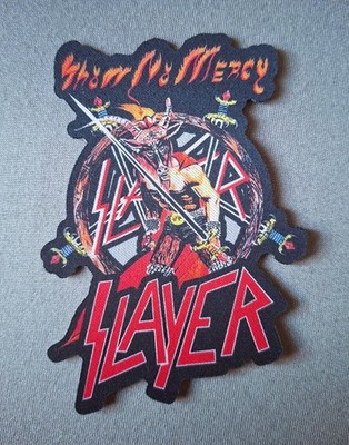 PATCH SHAPE LASER CUT -- SLAYER - SHOW NO MERCY -- TRASH METAL