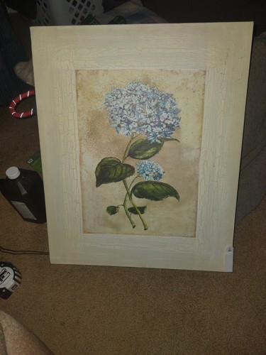  Blossoming Blue Hydrangea Florals Ornate Pattern Vase Canvas Wall Art, 24x24 