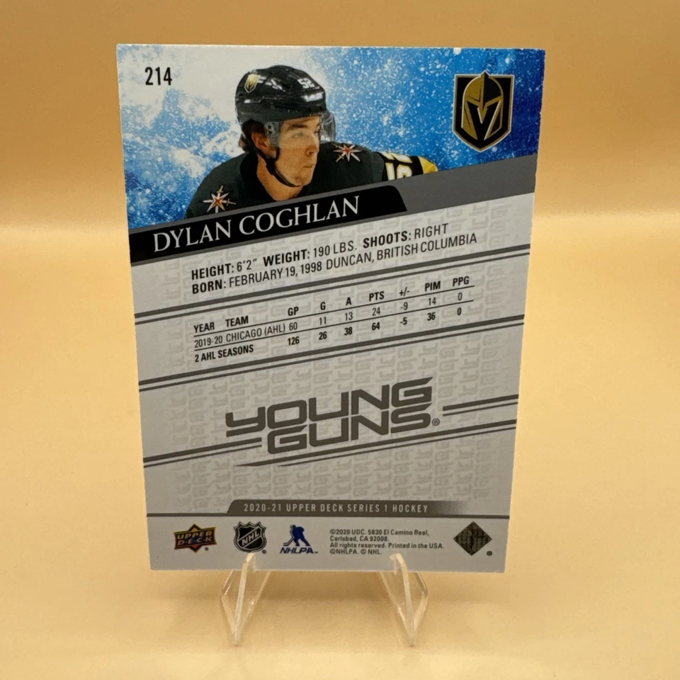 2200-21 Upper Deck UD Young Guns YG Dylan Coghlan Rookie Card RC #214 - Image 2 of 2