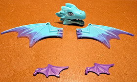 Lego Elves Water Dragon Adventure Head & Wing Parts 2016 Set 41172 Blue Purple