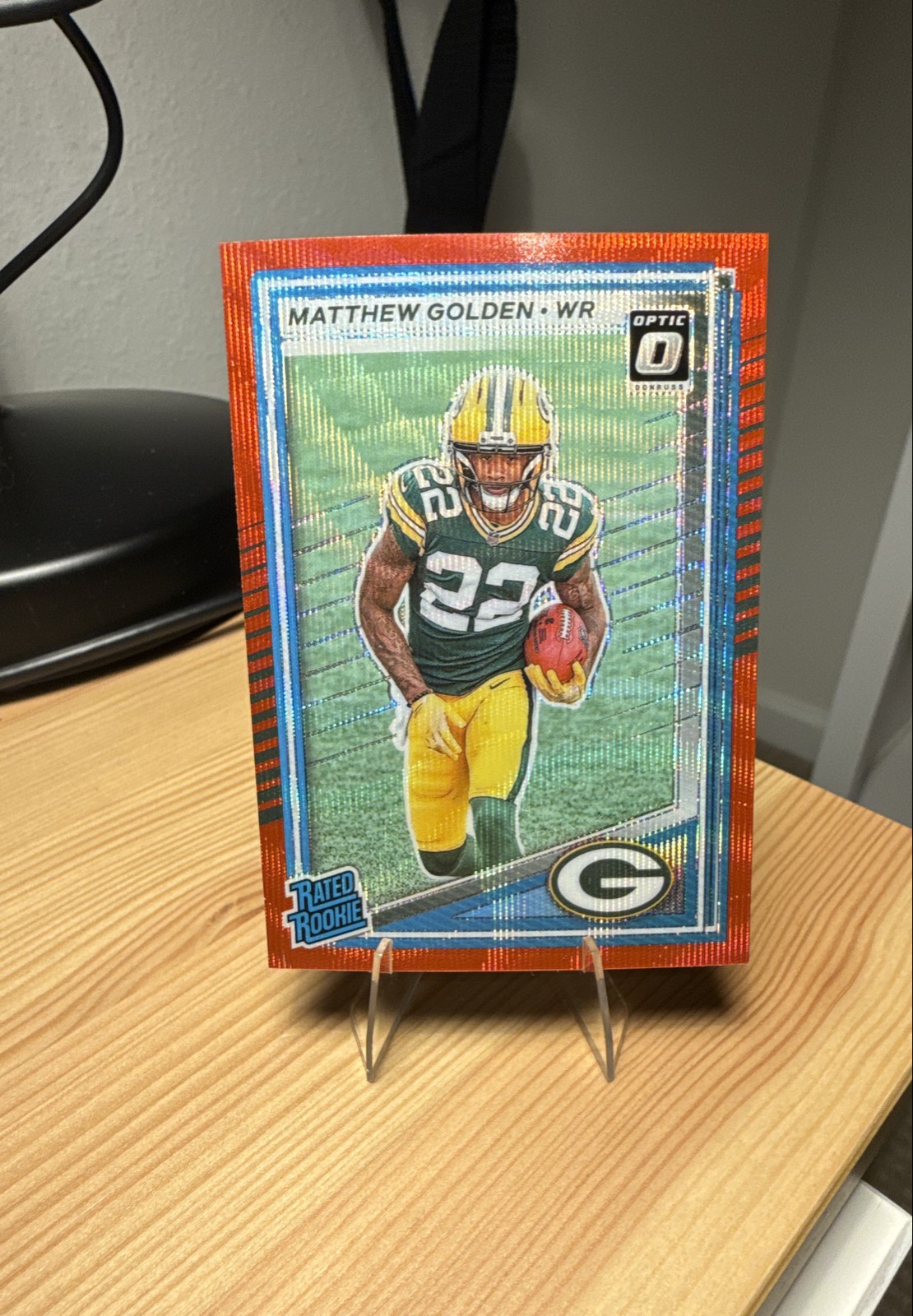 2025 Panini Donruss Rookie Matthew Golden #311 Optic Preview Red Wave Prizm (RC)