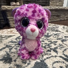 Ty Glamour Pink Leopard Plush Beanbag Stuffed Animal Toy Collectible Soft Doll