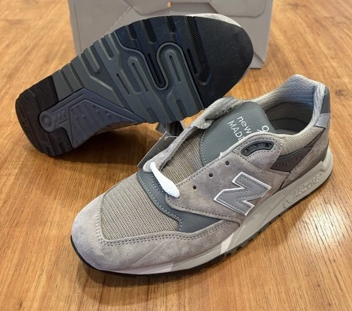 New Balance 998 Core Made in USA Grey Silver Athletic Sneaker U998GR Men's 11.5