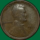 1915-D Lincoln Wheat Cent Fine F Coin, Scratch #34899