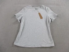 Skims Shirt Womens Large Cotton Jersey T-Shirt Light Heather Gray Crewneck