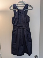David's Bridal navy blue cocktail mini halter Dress