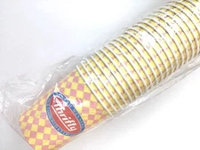 Thrifty Ice Cream Pink Yellow Checkered Paper Dessert Cups Collectible Set of 25