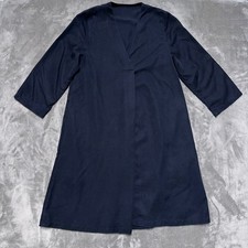 COS V-Neck Tunic Dress Womens 10 Navy Blue Minimalist 3/4 Sleeve Pockets