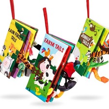 Baby Books Toys, Touch and Feel Cloth Crinkle Soft Books, Toys for 0-3-6-12-1...