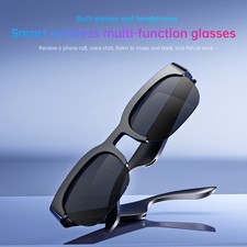 Smart Glasses w/ AI Translator,UV Protection Sunglasses Bluetooth Open Headset