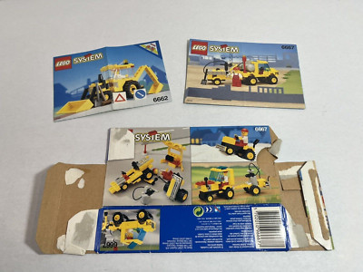 Lego System Box & Manuel Pothole Paver Set 6667 & Back Hoe Manuel only Set 6662