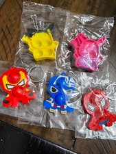 5 Pack Push Pop Bubble It Sensory Fidget Toy Stress Relief Keychain set.