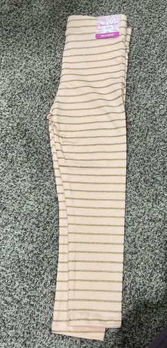 Tommy Bahama Leggings Girls kids pink 5/6 Striped Fairy gold Glitter NWT Play - Picture 3 of 7