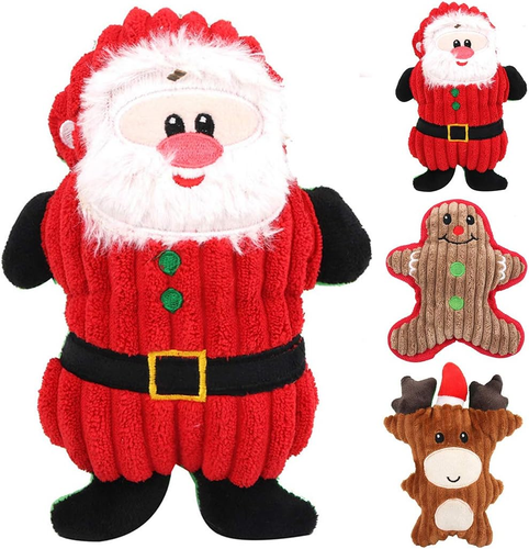 3 Pcs Christmas Dog Squeak Toys, Plush Dog Toy, Small Dog Pets - Picture 5 of 12