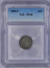 1889-S Seated Liberty Dime 10c ICG EF40 XF40