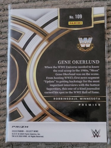 Gene Okerlund Orange Flash Panini WWE 2024 Select Premier Level - Picture 2 of 2