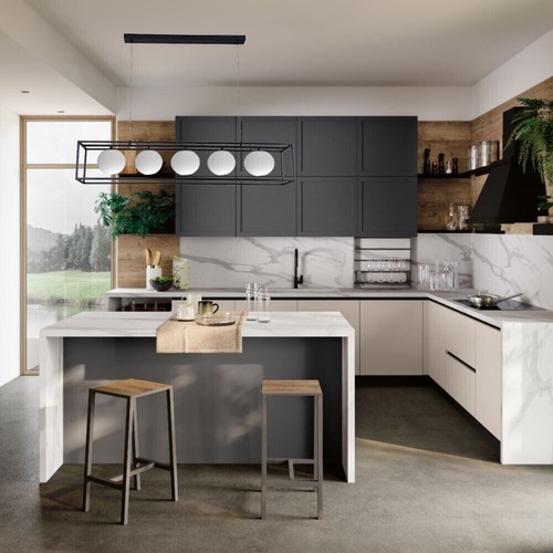 Lampadario A Sospensione Moderno Rettangolare Sfere In Vetro Attacco G9 Cucina - Foto 4 di 11