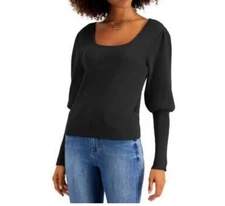 Willow Drive Womens Medium Black Puff Sleeve Sweater NWT B61