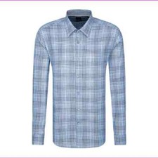 HugoBoss Men's Lukas Regular Fit Check Shirt Blue, Sz XL
