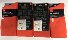 Under Armour Performance Over-the-Calf Soccer Socks, Dark Orange, Large, 4 pairs