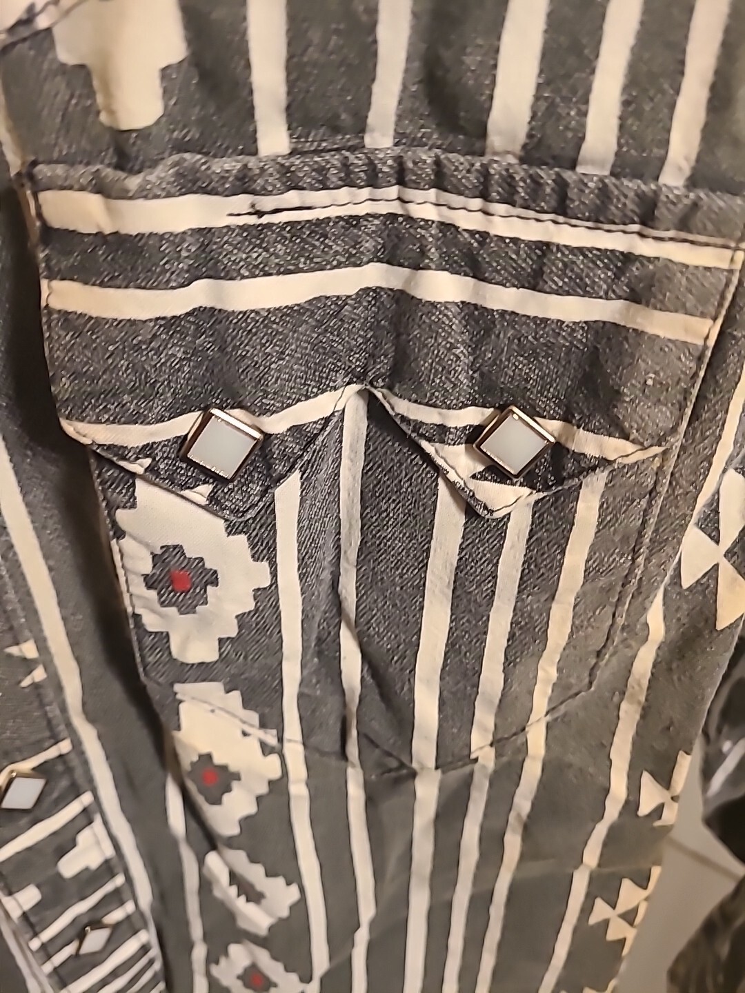 VTG ROCKMOUNT RANCH WEAR 2XL SHIRT DIAMOND PEARL SNAP BUTTON USA TRU WEST WESTER image 4