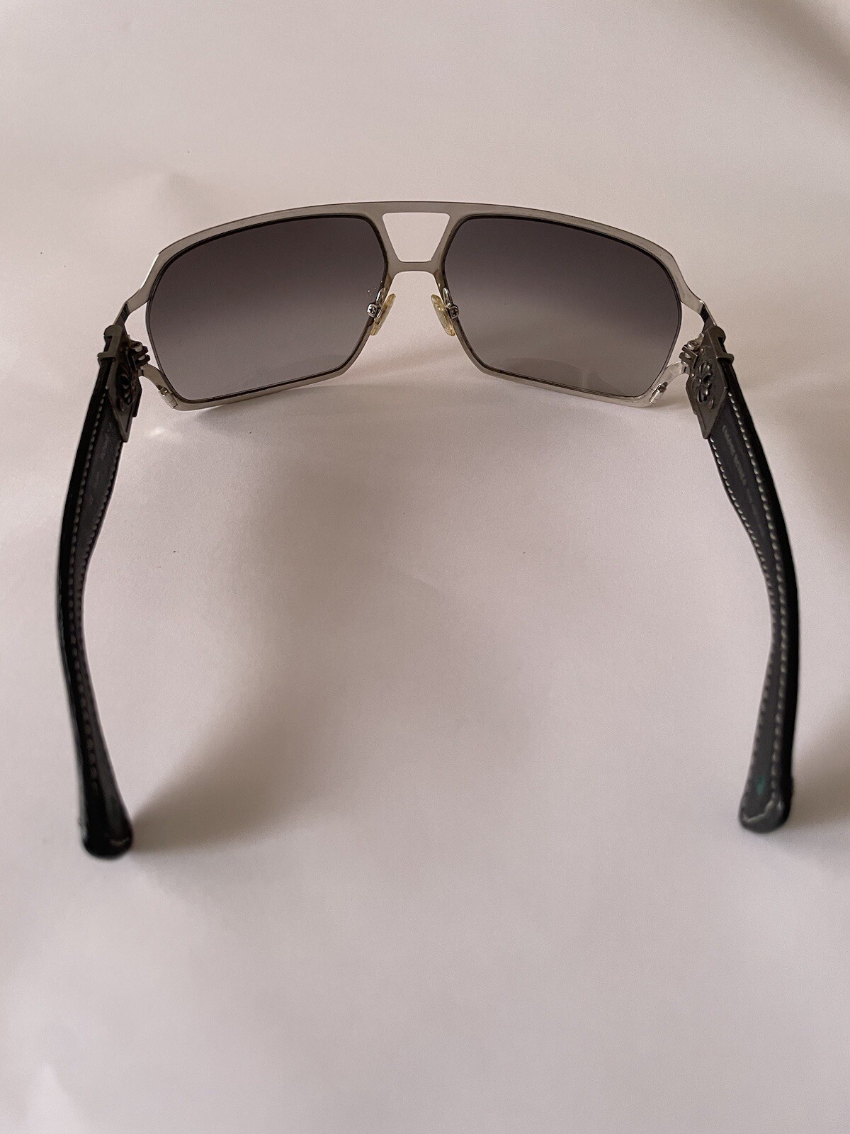 Authentic Chrome Hearts Rehab Sunglasses Sterling Silver/ Leather Rare image 8