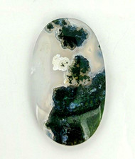27ct Natural Moss Agate Oval Cabochon Landscape Loose