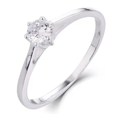 0.5Ct Solitaire Sterling Silver Wedding Band Engagement Ring Size 2-15 S1564