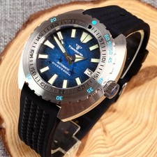 Japan NH35A Automatic 42mm Tandorio 20ATM Watch For Men Blue Dial Steel Bezel