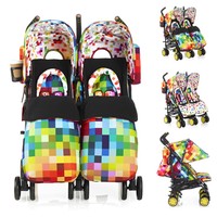 Cosatto Supa Dupa Pixelate Twin Double Stroller Pushchair Buggy Brand Boxed Cosatto Supa Dupa Pixelate Twin Double Stroller Pushchair Buggy Brand Boxed