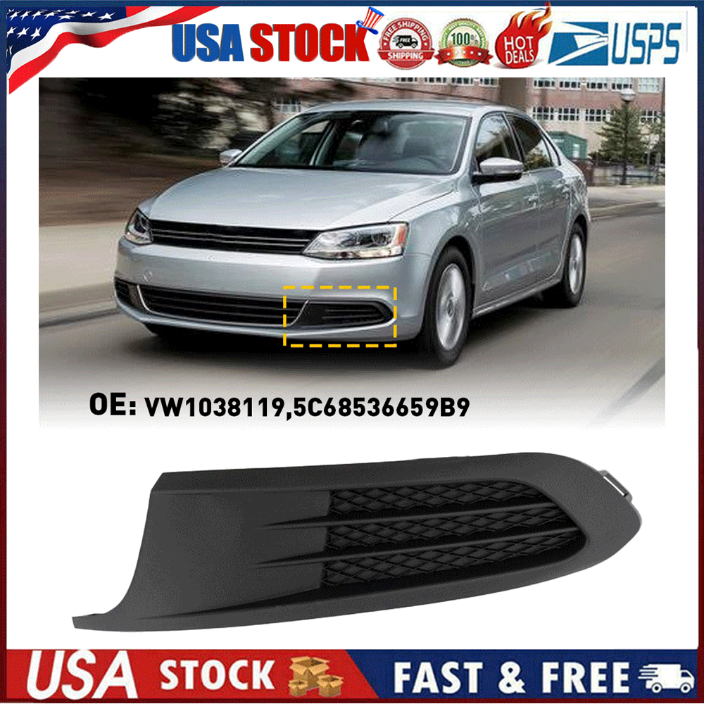 13PCS For Jetta 2019-2021 Front Grille Mesh Support Bracket Fog Lamps Cover Kit 396912293406