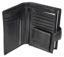 Leather Passport Holder Travel Bi-Fold Wallet Card Notes Document A310 Black